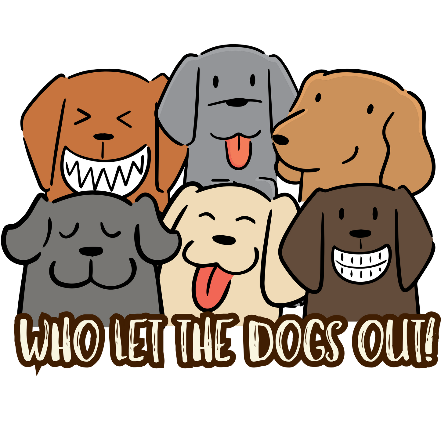 Pet Series: Who Let the Dogs Out - Dog faces