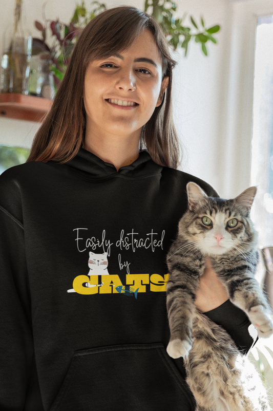 Pet Series: Distracted by Cats Premium Unisex Hoodie
