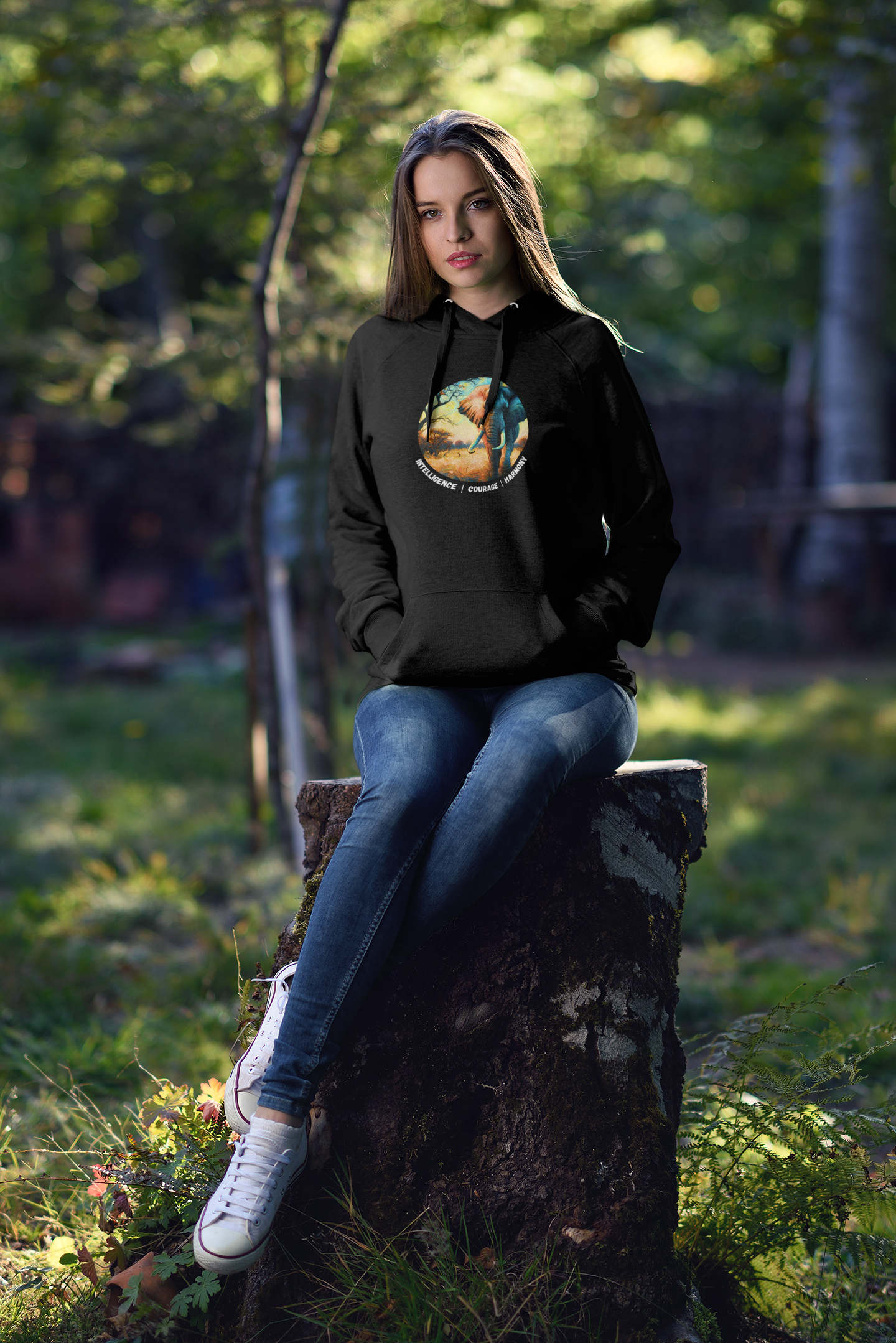 Wild / Power Animal Series: Elephant Premium Unisex Hoodie