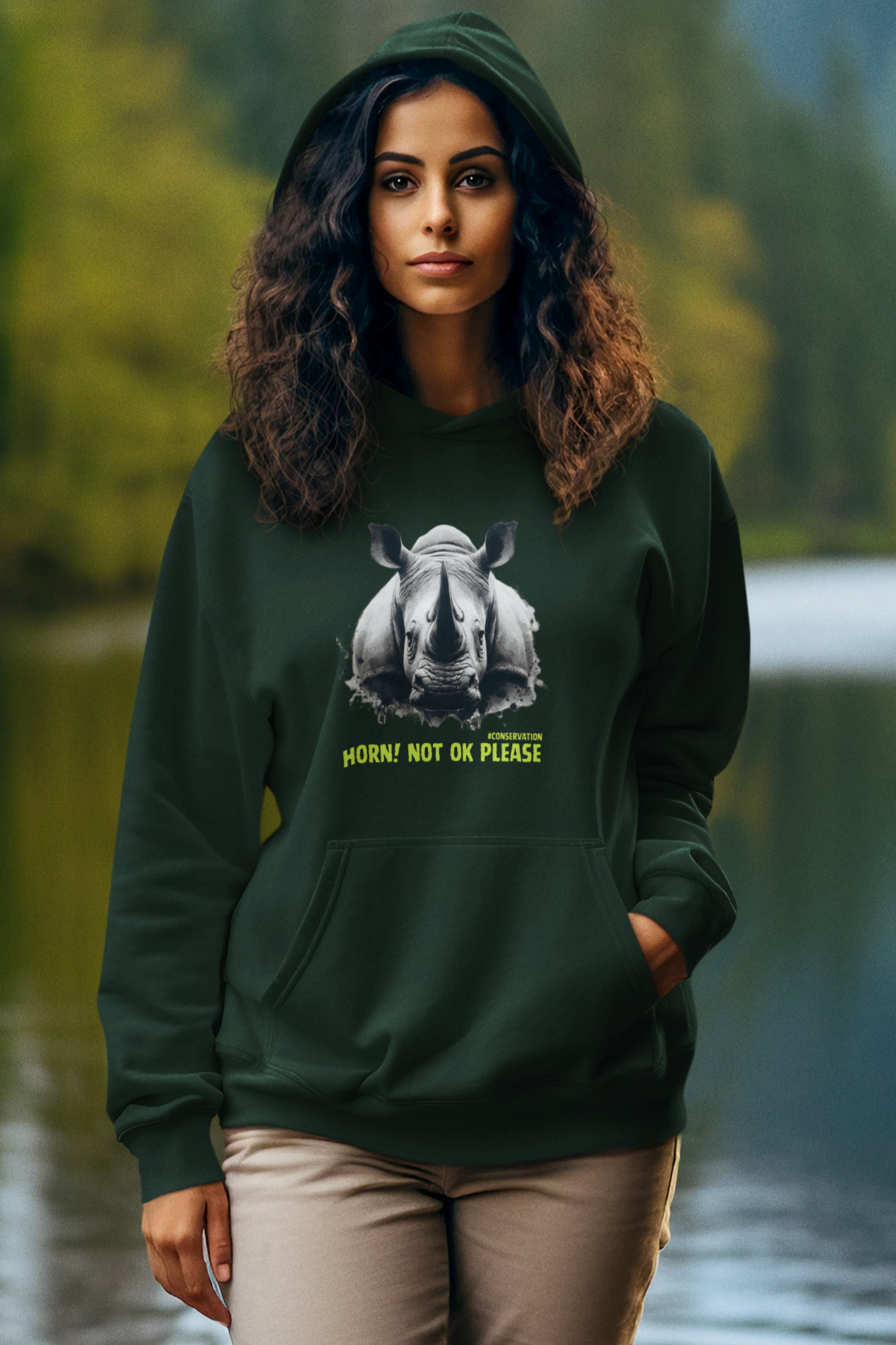 Wild / Conservation Series: Rhino Premium Unisex Hoodie